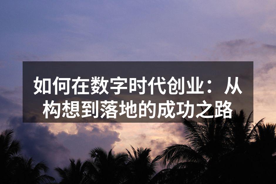 如何在数字时代创业：从构想到落地的成功之路