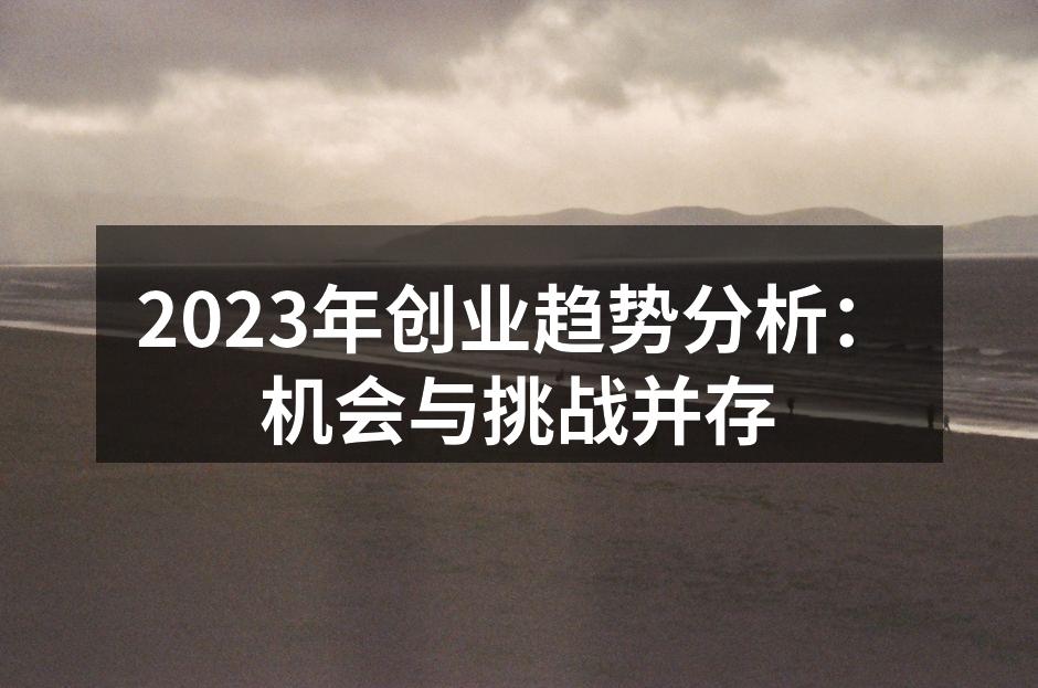 2023年创业趋势分析：机会与挑战并存